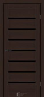 Міжкімнатні двері KFD Ліра 800 мм Шимо Венге (Екошпон) стекло Чорне