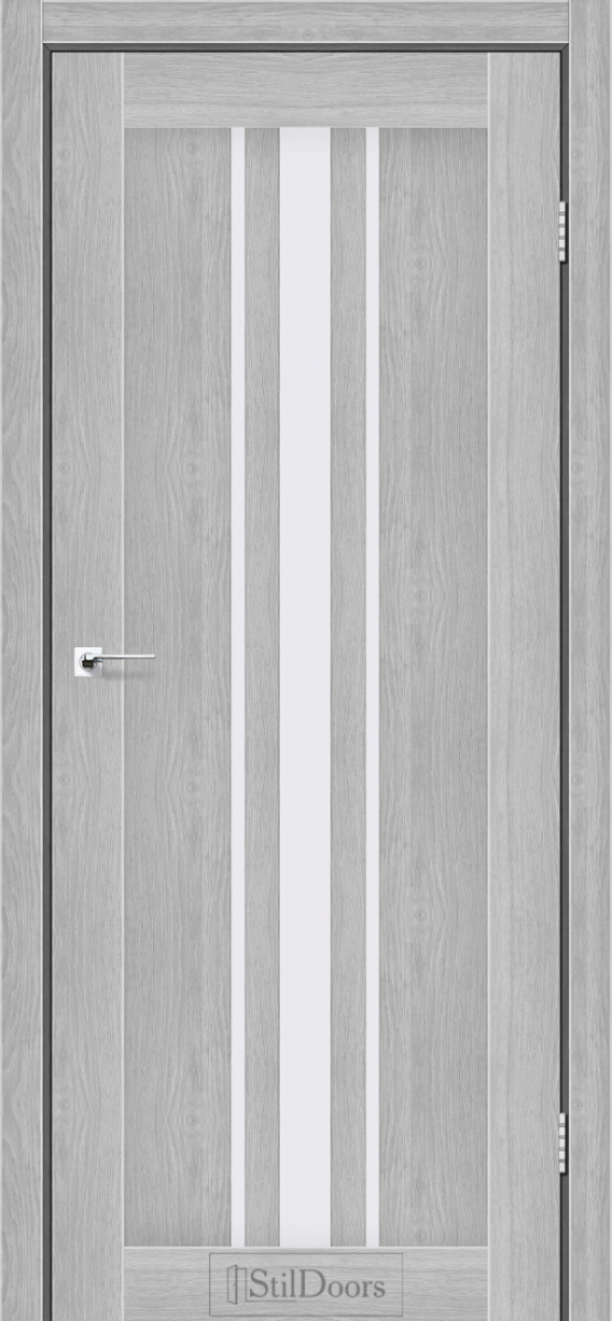 Міжкімнатні двері Stildoors Stil Арізона Дуб Сріблястий скло Сатін 800 мм Стіл