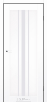 Міжкімнатні двері Stildoors Stil Арізона Білий Мат (ПП) скло Сатін 400 мм Стіл