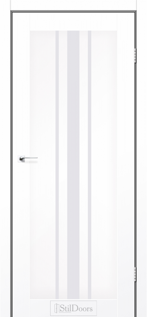Міжкімнатні двері Stildoors Stil Арізона Білий Мат (ПП) скло Сатін 400 мм Стіл