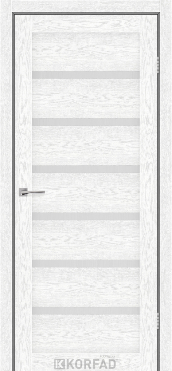 Міжкімнатні двері Korfad Express Делмонт 38мм Патіна Смокі скло сатін 900
