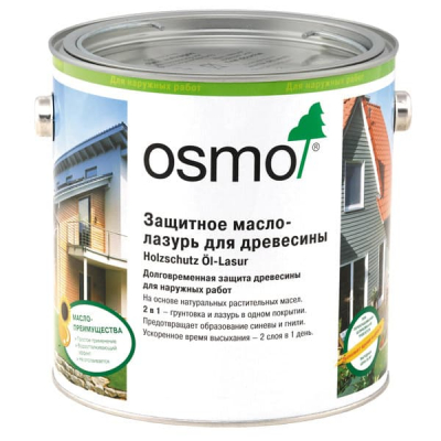Олія-лазур для зовнішніх робіт Osmo Holzschutz Öl-Lasur 701 безкольорове/матове (2,5 л)