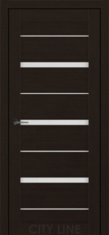 Міжкімнатні двері City Line Express BRAVO 37мм Денвер 600 Венге Класик Екошпон скло сатін