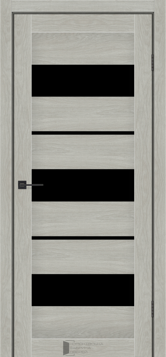 Міжкімнатні двері KFD Sonata Флора Дуб Скандинавський 800 мм Скло чорне