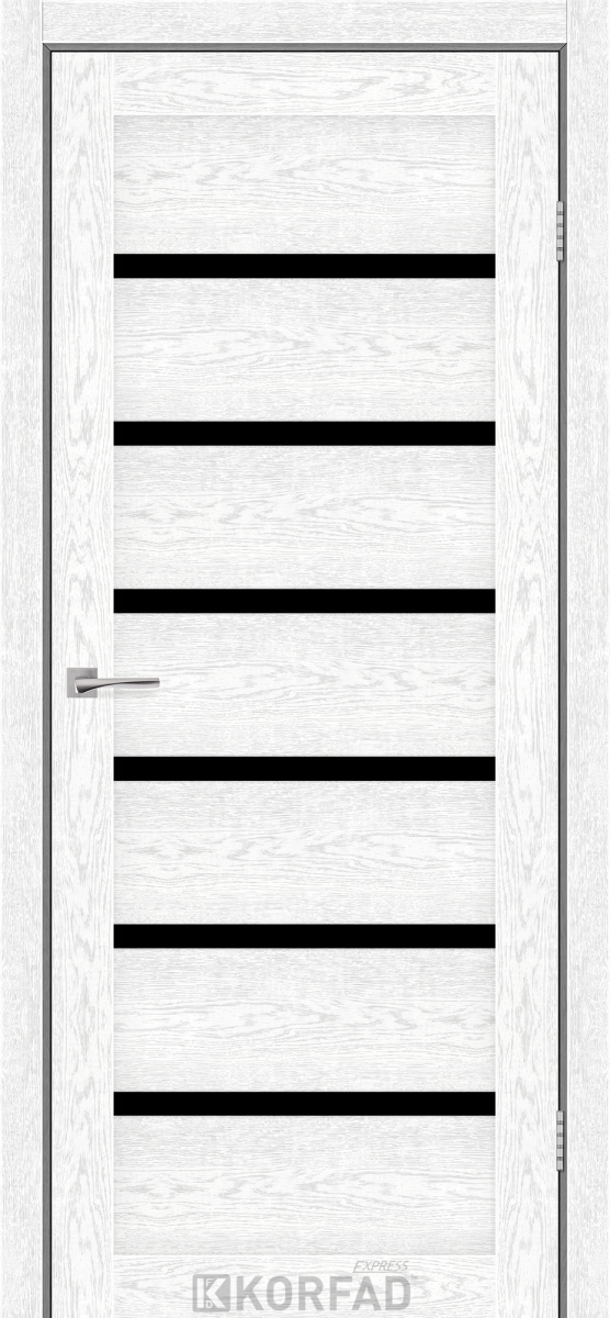 Міжкімнатні двері Korfad Express Делмонт 38мм Патіна Смокі скло чорне 600