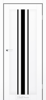 Міжкімнатні двері Stildoors Stil Арізона Білий Мат (ПП) скло Чорне 400 мм Стіл