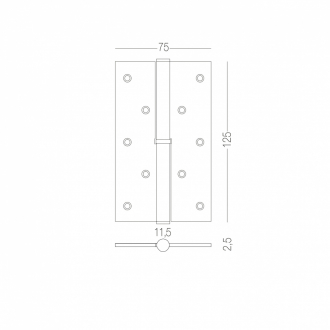 Завіса (петля) для дверей права LINDE H-120R PB Полірована латунь