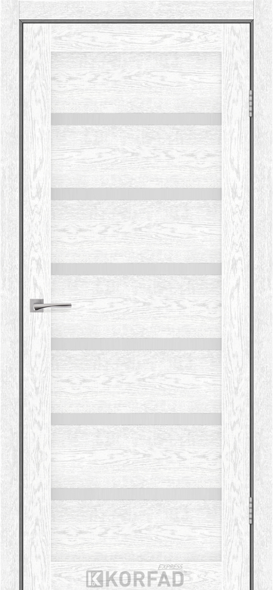Міжкімнатні двері Korfad Express Делмонт 38мм Патіна Смокі скло сатін 600