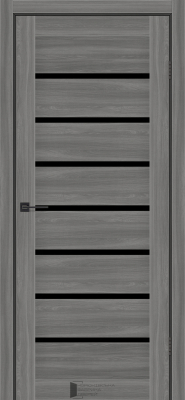Міжкімнатні двері KFD Ліра 700 мм Шимо Антік (Екошпон) стекло Чорне