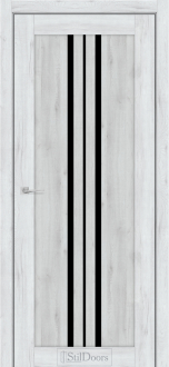 Міжкімнатні двері Stildoors АРМАНО Дуб Альпійський скло Чорне 700 мм Solara