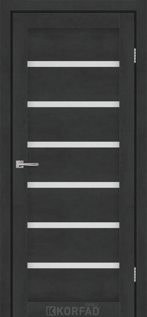 Міжкімнатні двері Korfad Express Делмонт 38мм Бетон Графіт скло сатін 700