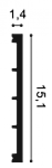 Плінтус Orac Decor SX168 дюрополімер, білий 14х151 мм, 2 м