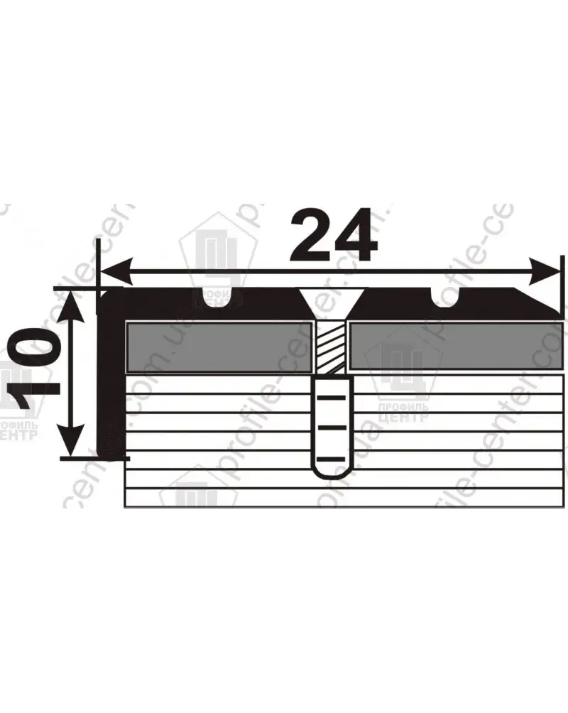Профіль сходовий 25х10 мм 338 Дуб горілий, 90 см, ламінація