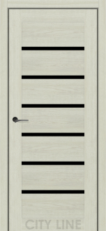 Міжкімнатні двері City Line Express ОSCAR 600 Лівара Дуб Лоренцо скло чорне