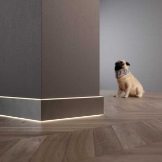 Плінтус алюмінієвий LED 80х12х2700 мм профіль RAL9003 - білий