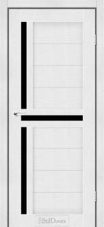 Міжкімнатні двері Stildoors Stil Вест Біле Дерево скло Чорне 800 мм Стіл