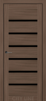 Міжкімнатні двері City Line Express BRAVO 37мм Бруклін 800 Дуб Севілья Екошпон скло чорне