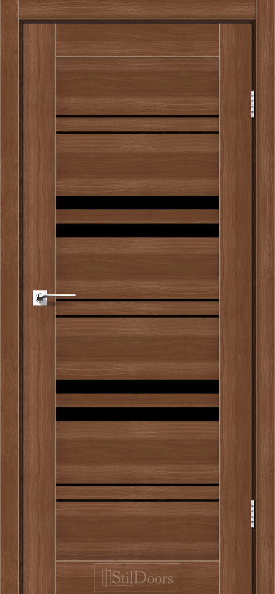 Міжкімнатні двері Stildoors Stil Словенія Горіх Золотий скло Чорне 400 мм Стіл