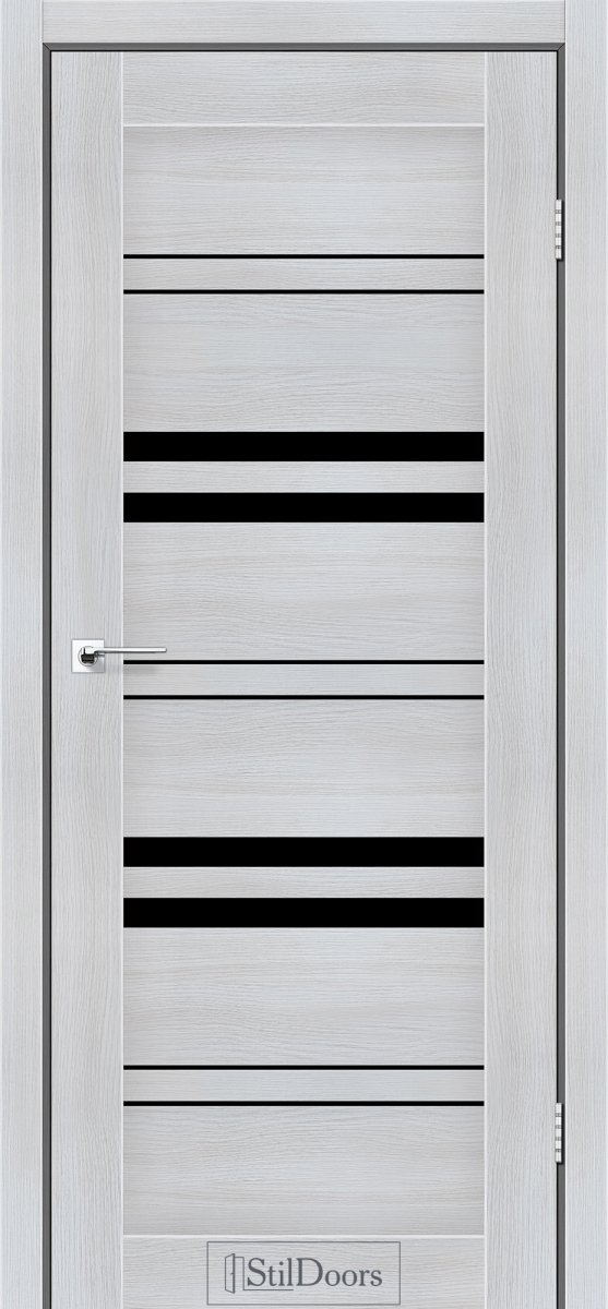 Міжкімнатні двері Stildoors Stil Словенія Кремове Дерево скло Чорне 900 мм Стіл