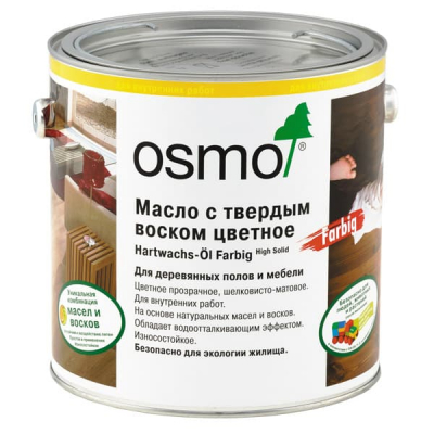 OSMO HARTWACHS-ÖL Farbig 3040 Олія з твердим воском для тонування Білий 750 мл